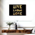 thumbnail image 3 of Elephant Stock Live Laugh Love Typography Iii Wall Art - Horizontal Canvas Wall Art - Living Room Wall Decor - Inspirational And Typography Canvas - Black And Yellow Decor - 30" x 20", 3 of 8