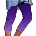 thumbnail image 3 of AGWOLF Womens Capris for Summer 2025 Gradient High Waist Yoga Pants Tummy Control Workout Leggings Dressy Cropped Trousers, 3 of 6