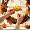 thumbnail image 5 of Yellow Ginkgo Leaf Fall Ornament, 3.14 Inch Polycarbonate Window Wall Hanging Decor with Metal Chain, Indoor Outdoor Seasonal Home Decoration, 5 of 6