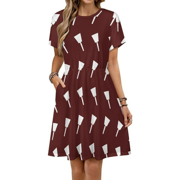 Mississippi State White Cowbell Dress Fashion Beach Short Sleeve Dresses Female Party Printed Sundress