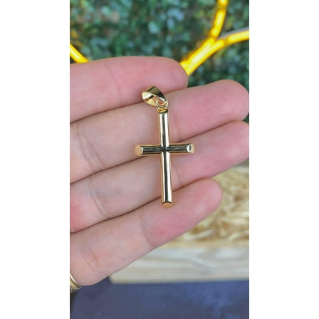 14K Gold Filled Cross Pendant for Womens Mens 35x20mm Elegant Crucifix