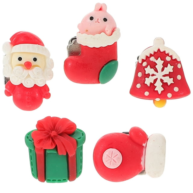 GOOHOCHY 5 clips para ventilación de coche, adornos navideños, bonitos clips ambientadores, instalación sencilla.