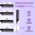 Highlighting Combs Set of 4 Black Highlight Combs Foiling Combs for