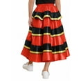 thumbnail image 2 of iiniim Full Circle Flamenco Bull Skirts Performance Costume Belly Dance Skirt Spanish Dancewear Red&Black 155-160, 2 of 7
