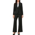 thumbnail image 2 of INSPIRE CHIC Business Suit for Women's 2 Piece Collarless Matching Set Work Outfit Blazer and Pants Sets XS Black, 2 of 6