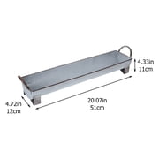 IBASETOY Long Storage Tray Snack Holder Rectangular Grey 1Pack for Study