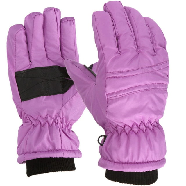 MIASHUI Gants de Neige pour Enfants Gants d'Hiver Imperméables pour le Ski Sports de Plein Air, Violet, m