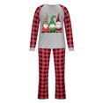 thumbnail image 3 of TrendVibe365 Christmas Family Pajamas Gray Gnomes Mens Christmas Vacation Pajamas Long Sleeve Tees and Plaid Pants Crew Neck Cute Xmas Jammies 2 Piece Winter Lounge Sets 2023 Christmas Gifts, 3 of 5