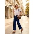 thumbnail image 5 of DOKOTOO Jeans for Women High Waisted Wide Leg Stretch Denim Cropped Ankle Jeans Vertical Seam Loose Fit Baggy Jeans with Pockets, 5 of 8