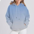 thumbnail image 2 of BiZtdJrK Womens Gradient Hoodie Sweatshirt Long Sleeve Oversized Drawstring Hooded Pullover with Pocket Light Blue S, 2 of 8