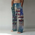 thumbnail image 2 of JLFKNG Mens Casual Pants Independence Day Patriotic Printed Pajama Pants Ankle Length Breathable Loose Fit Suitable For Sports, 2 of 7