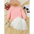 thumbnail image 3 of Toddler Baby Girl Christmas Clothes Set Santa Baby Sweatshirt Pullover + Tutu Mesh Tulle Skirt Set Infant Fall Winter Outfits, 3 of 9