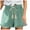 Green, variant on GERsome Summer Shorts for Women Cute Ruffle Solid Color Shorts Elastic Waist Casual Beach Vacation Shorts with Pockets S-2XL