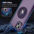 thumbnail image 4 of for iPhone 15 Phone Case with Tempered Glass Screen Protector Mag-Safe Wireless Charging 360° Rotatable Invisible Kickstand Bumpers Shockproof Protective Cover for Women Men Purple, 4 of 7