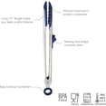 thumbnail image 2 of Tovolo Tip Top Tongs, Easy-Grip Kitchen Tongs for Cooking With Silicone Tips, Easy Locking Mechanism, Cooking Utensil With Resting Foot, Heat-Resistant & BPA-Free Silicone Tips, Deep Indigo, 2 of 6