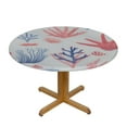 thumbnail image 3 of JEUXUS Coastal Round Tablecloth,Table Cover for Indoor Outdoor Party Waterproof Oil-Proof Stain-Resistant,Round Fitted Table Cover with Elastic Edges,White Blush and Ceil Blue, 3 of 7