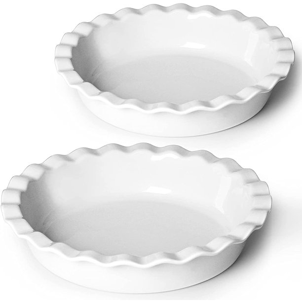 Deep Pie Pans,Ceramic Large Round Pie Tins for Baking 50oz Set of 2