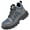 Grey, variant on Woobling Unisex Safety Shoe Lace Up Work Shoes High Top Protection Boot Anti-collision Booties Men Slip Resistant Steel Toe Boots Brown 9