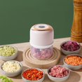 thumbnail image 1 of ¡Artículos en liquidación! Picadora de carne eléctrica doméstica: procesador de alimentos multifuncional para cocinar, ideal para pasta de ajo y tareas de picado pequeñas., 1 of 8