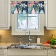 thumbnail image 2 of Yayeee Kitchen Valance Rod Pocket 54" x 18" Living Room Window Curtain, Pink Flowers, 2 of 6