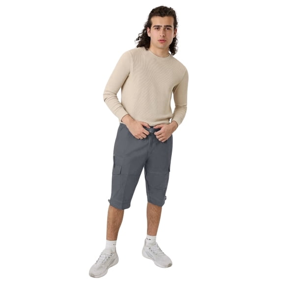 StrongEnough Men’s Running Shorts for Men - Lightweight, Multi-Pocket, Relaxed Fit Men’s Shorts Casual, Breathable Summer, Gray S