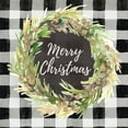 thumbnail image 2 of Loreth, Lanie 26x26 White Modern Wood Framed Museum Art Print Titled - Buffalo Plaid Christmas Wreath, 2 of 4