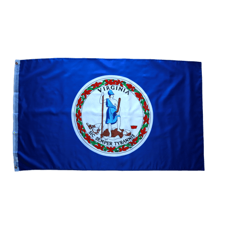 - 3x5 Foot Virginia Flag Double Stitched Virginia State Flag with Brass Grommets | 3 by 5 Foot Premium Indoor Outdoor Polyester Banner Flag