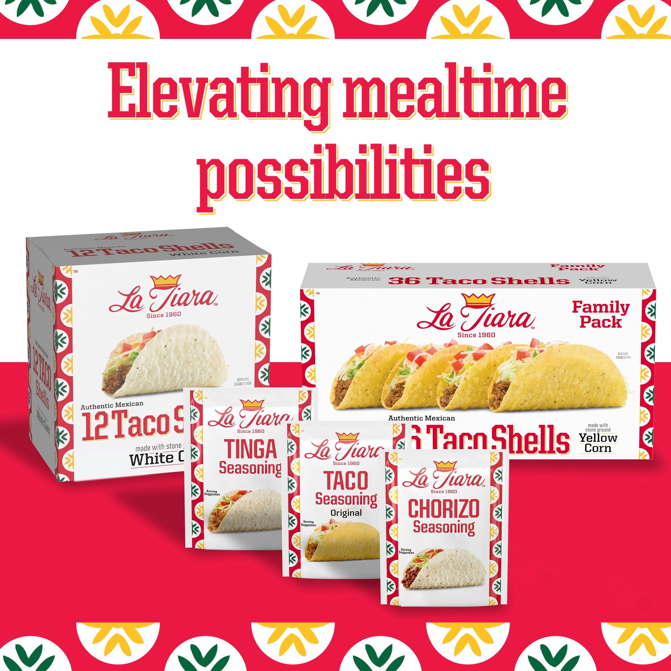 La Tiara Authentic Mexican Yellow Corn Taco Shells, Meal Prep, 12 Count, 2.5 oz
