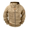 thumbnail image 4 of Men Tactical Hoodie Military Quarter Zip Pullover Cargo Jacket Fleece Lined Hooded Sweatshirt with Pockets, 4 of 7