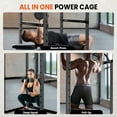 thumbnail image 4 of Multi-Functional Power Cage with Q235 Carbon Steel and 105 LBS Weight, Squat Rack with 3.5" Hole Spacing and Adjustable Height, Power Rack with Anti-Slip Base and J-Hooks for Home Strength Training, 4 of 7