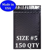Size #5 (10.5"x15" Interior) Black Poly Bubble Mailers with Self Seal- 150 QTY (Value Case) Fast Shipping!