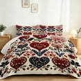 thumbnail image 2 of FIVERAM Quilts for King Bed,3 Piece Folk‑Art Heart Floral Bedspread King Size,Heart & Botanical Bedding Set,Reversible Bed Cover for Bedroom Decor, 2 of 8