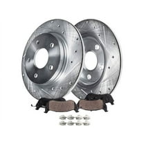 Rear Ceramic Brake Pad and Drilled and Slotted Rotor Kit - Compatible with 2008 - 2017 Honda Accord 2009 2010 2011 2012 2013 2014 2015 2016