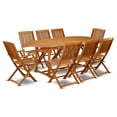 thumbnail image 1 of Pemberly Row Traditional 9-piece Wood Patio Furniture Set in Natural Oil, 1 of 6