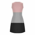 thumbnail image 5 of Aobny Sleeveless Nightgown for Woman Ruched Color Block Pink Short Crew Neck Nightgowns,Women's, 5 of 7