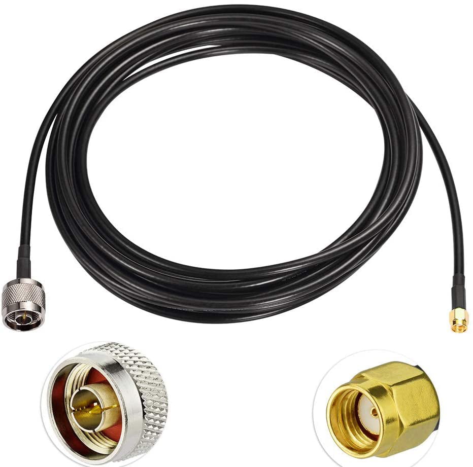 RP-SMA Male to N Type Male WiFi Antenna Adapter Cable 40 feet for WiFi Extender 