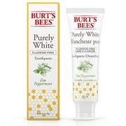 Burt's Bees Purely White Fluoride Free Toothpaste, Zen Peppermint 3.5 oz/105 mL (Pack of 4)