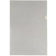 JAM Paper Plastic Sleeves, Tabloid Size, 11 3/8 x 17 3/8, Smoke Grey, 12/Pack