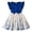 Blue, variant on SUYIDA Toddler Girls Cartoon Print Party Dress with Flutter Sleeves and Bow Detail for Occasions