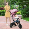 thumbnail image 2 of Costway 4-in-1 Multifunctional Tricycle Kids Trike with Removable Canopy & Push Handle Pink, 2 of 10