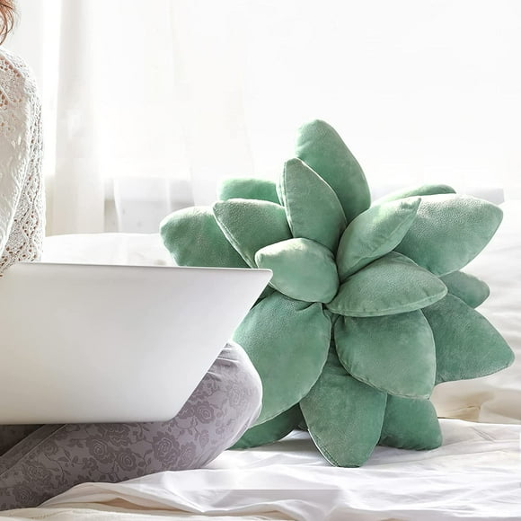 45cm/17.7 in Pillow Plush 3D Succulent Pillow - Succulent Cactus Decor PillowCactus Throw Pillows Cute Leaf Plush Cushion Plant Shaped Pillow for Bedroom Home Decoration Best Gifts Christmas