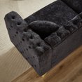 thumbnail image 6 of 5-Seat Classic Chesterfield Chenille Sofa Set with Copper Nail Decoration Armrest , Buttons Tufted Upholstered Couch with Golden Metal Legs & Pillows for Living Room, Black, 6 of 9
