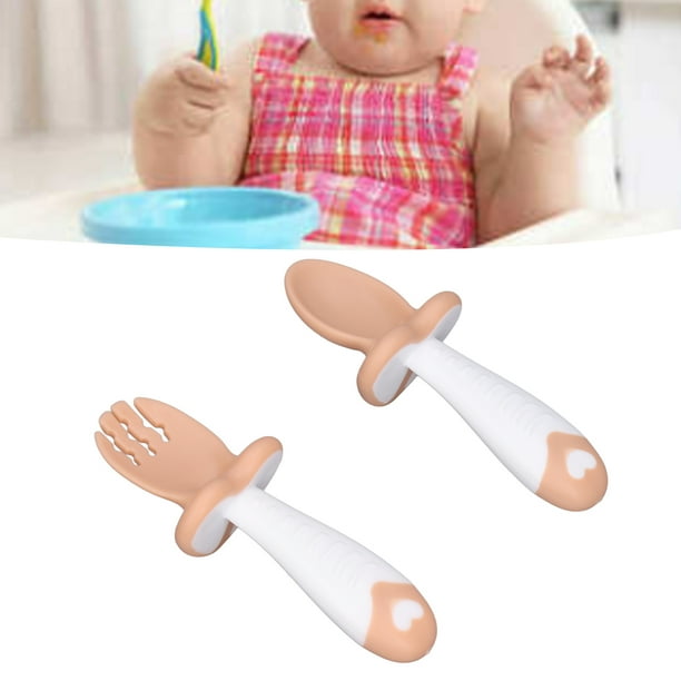 Set de cuchara de bifurcacia de babyck bebé suave pp mansas cortas ven entrenamiento entrenamiento de utensilios de alimentación de la vajilla juego de vajillas