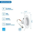 thumbnail image 3 of Great Value 6" LED Retrofit Downlight, 10-Watt (65W Replacement) Daylight Dimmable E26 Medium Base, 3 of 8