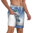 thumbnail image 2 of Sigee Christmas Snowman In The Snow Print Mens Swim Trunks with Compression Liner Quick Dry Swim Stretch Beach Shorts with Pockets,S-3XL, 2 of 7