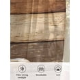 thumbnail image 6 of Sheer Curtains 45 Inch Length, Farmhouse Beige Brown Semi Sheer Curtains Light Filtering Window Treatment, Vintage Wooden Striped Privacy Voile Drapes for Living Room Bedroom 52x45 Inch, 6 of 7