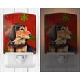 thumbnail image 2 of Caroline's Treasures LH9346CNL Dachshund Red and Green Snowflakes Holiday Christmas Ceramic Night Light, 6x4x3",, 2 of 2