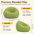 thumbnail image 6 of ROFIEJOX 31.5" Soft Fluffy Bean Bag Chair for Kids, Chenille Puffy Floor Lounge Seat for Bedroom, Playroom, Reading and Gaming, Green, 6 of 8