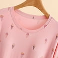 thumbnail image 4 of ibuvkizy Nightgowns for Women Nightdress Cotton Nightgown Sleepwear Short Sleeves Shirt Casual Print Sleepdress Woman Elegant Nightwear Summer and Spring Pink XL, 4 of 9