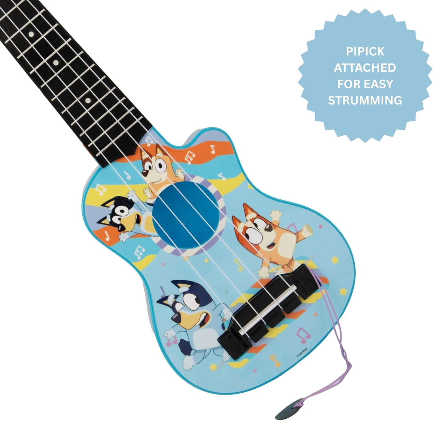 Bluey My First Guitar Kids Beginner Acoustic Ukulele with 4 Nylon Strings